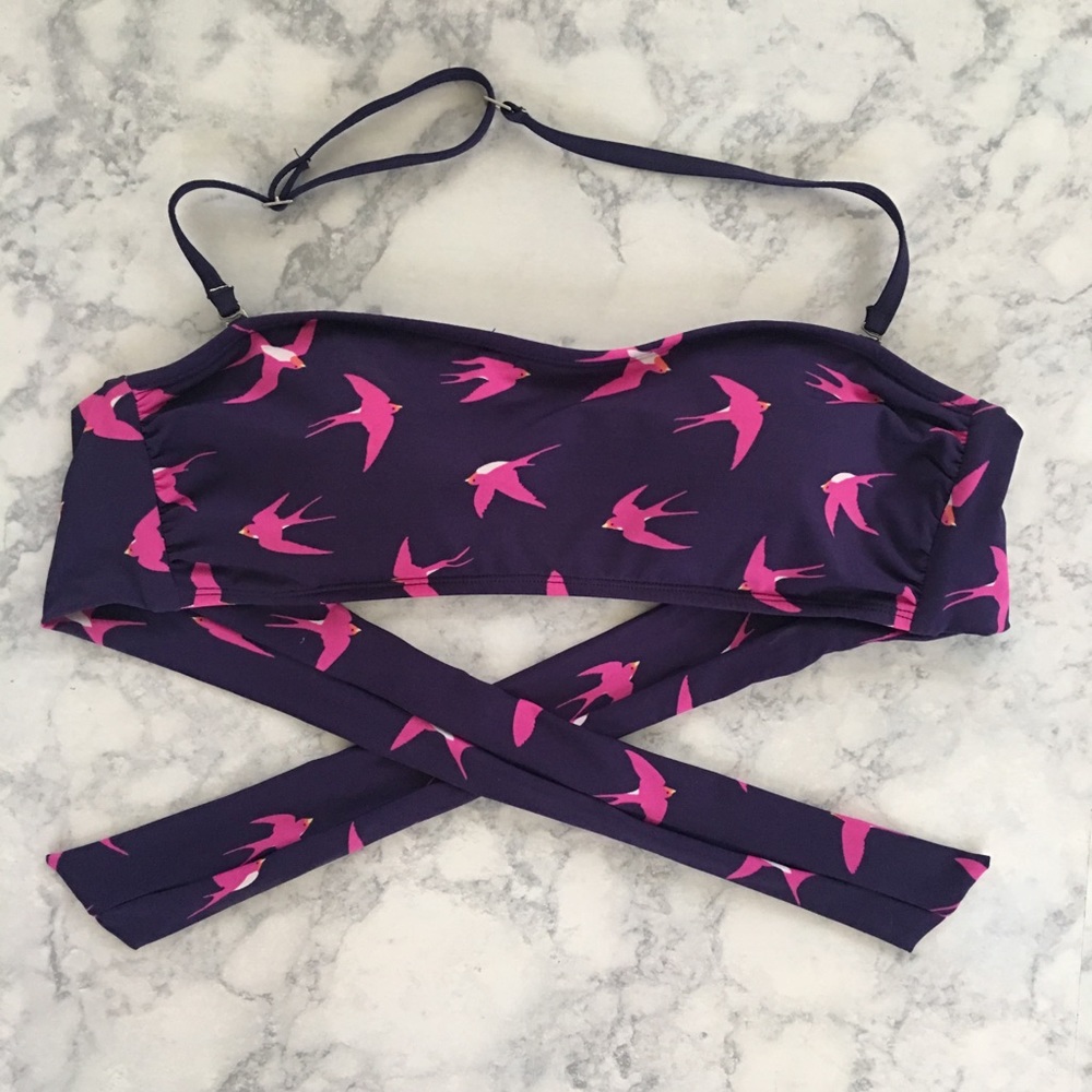 Clean Water Purple Pink Bandeau Swim Top